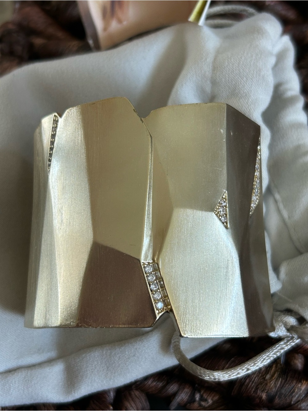 Kendra Scott Contsance  cuff  gold tone with pave crystal accents.